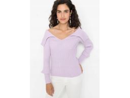 B.P.C sweter odkryte ramiona jasny fiolet 36/38.