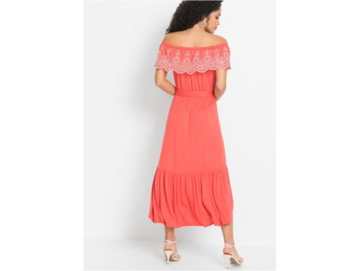 B.P.C sukienka carmen długa koralowa r.32/34