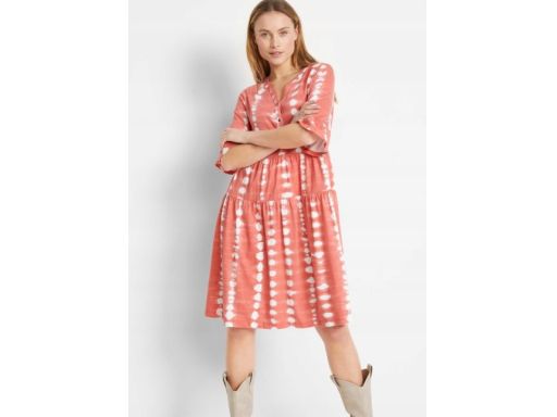 AG3902 sukienka koralowa batikowy wzór 48/50.