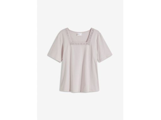 B.P.C t-shirt jasny fiolet z koronką r.44/46