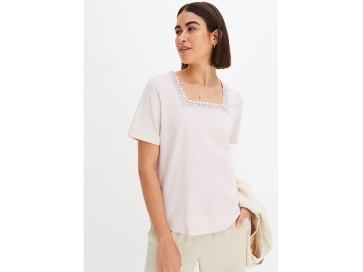 B.P.C t-shirt jasny fiolet z koronką r.44/46