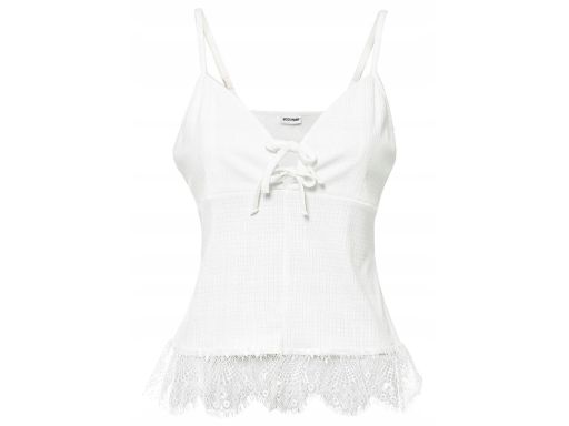 B.P.C top śmietanka z koronką i wiązaniem r.44/46