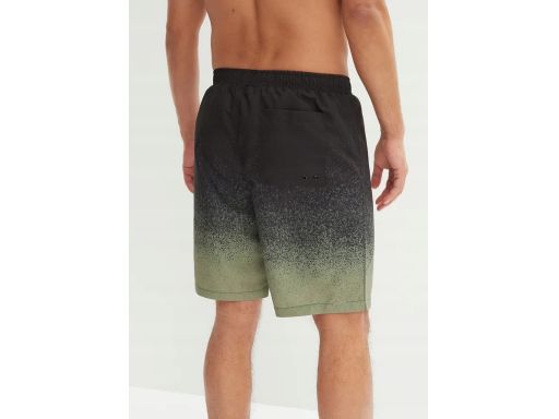 B.P.C męskie szorty kąpielowe czarno-zielone z nadrukiem 60/62.