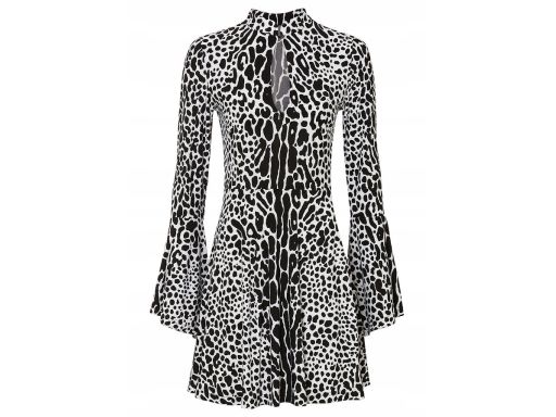 B.P.C mini sukienka czarno-biała z szerokimi rękawami ^36/38