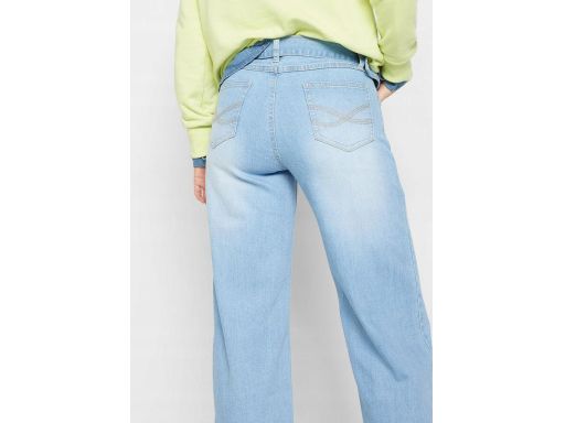 B.P.C spodnie damskie jeans szerokie nogawki postrzępione ^46