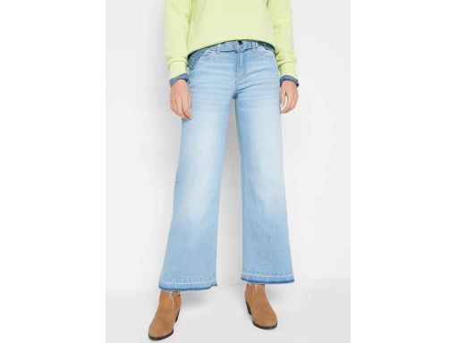 B.P.C spodnie damskie jeans szerokie nogawki postrzępione ^46