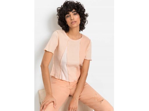 B.P.C t-shirt pomarańczowy prążek 44/46.