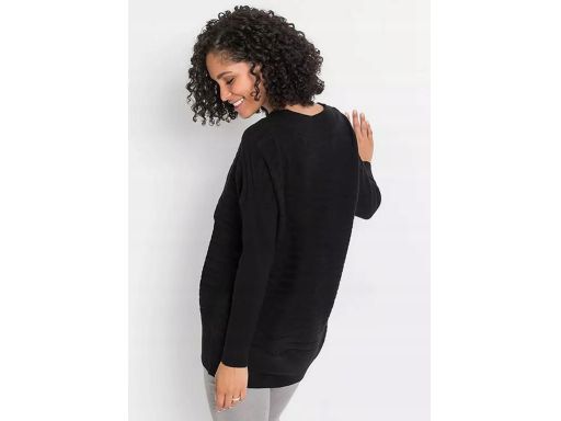 B.P.C sweter damski czarny dłuższy tył 36/38.