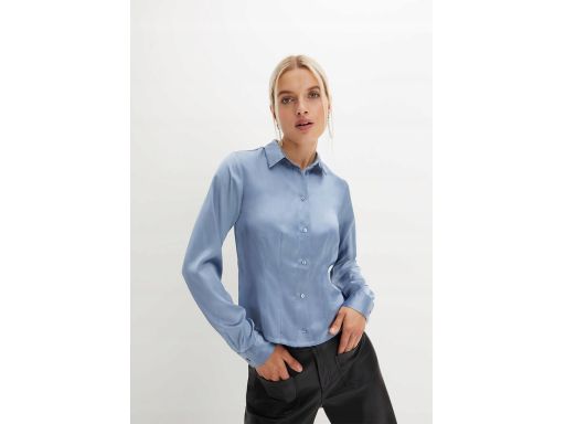 B.P.C bluzka koszulowa niebieska indigo satyna 40.