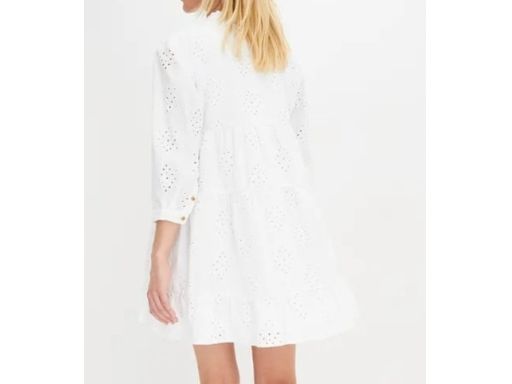 B.P.C biała sukienka z ażurowym haftem 40.