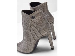 Marco Tozzi srebrne brokatowe botki na szpilce 41