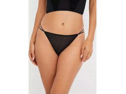 B.P.C czarne stringi z ozdobnymi paskami ^44/46