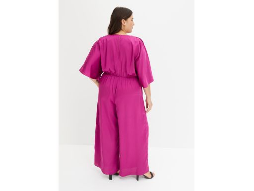 B.P.C fioletowy kombinezon satynowy oversize długa szeroka nogawka r.3