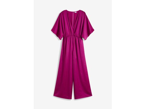 B.P.C fioletowy kombinezon satynowy oversize długa szeroka nogawka r.3