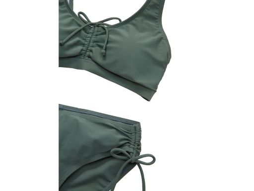 B.P.C oliwkowe bikini z figami z marszczeniem ^38