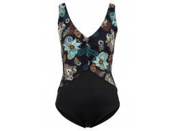 B.P.C kostium jednoczęściowy czarny ze wzorem ^44