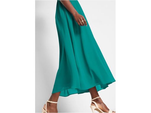 B.P.C sukienka szyfonowa długa zielona z cekinami PREMIUM ^44