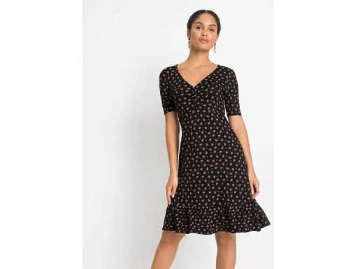 B.P.C sukienka czarna w drobne kwiatuszki wiskoza ^36/38