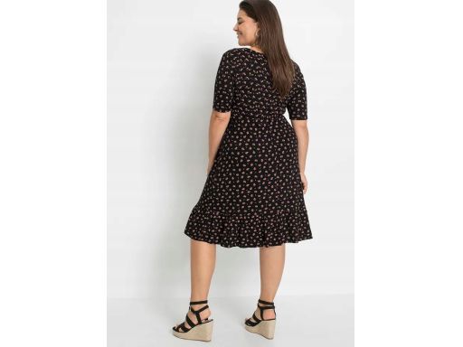 B.P.C sukienka czarna w drobne kwiatuszki wiskoza ^36/38