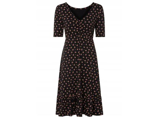 B.P.C sukienka czarna w drobne kwiatuszki wiskoza ^36/38