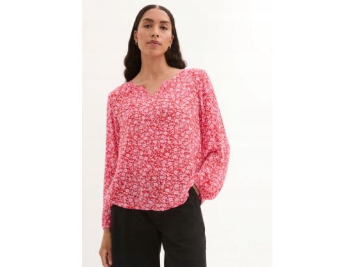 B.P.C bluzka czerwono-różowa we wzory krepowana r.38