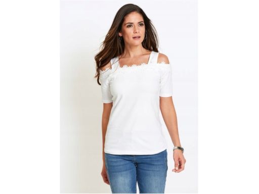 B.P.C bluzka biała odkryte ramiona z koronką r.36/38