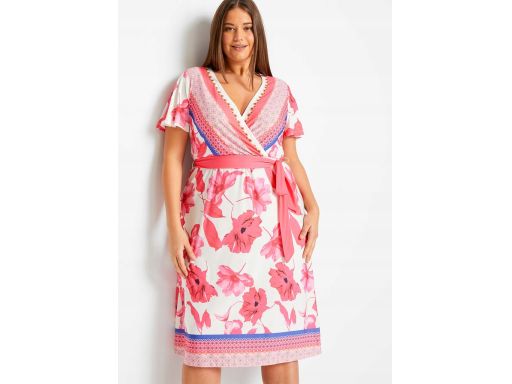 B.P.C kolorowa sukienka z wiązaniem w pasie ^36/38