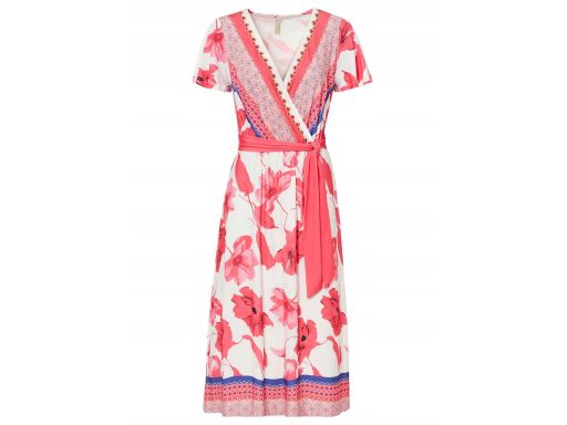 B.P.C kolorowa sukienka z wiązaniem w pasie ^36/38