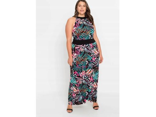 B.P.C długa sukienka z kolorowym nadrukiem z wiskozy 52/54.