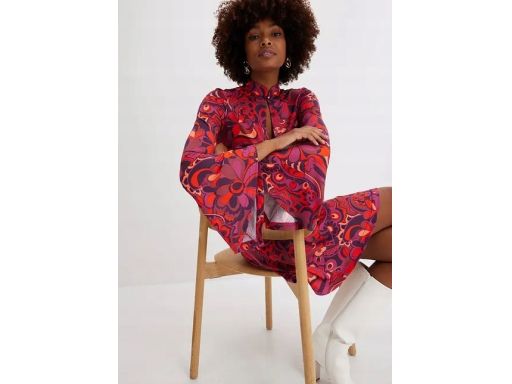 B.P.C sukienka kolorowa ze stójką 44/46.