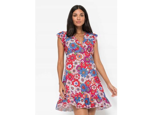 B.P.C kwiecista sukienka letnia z falbanką ^40/42