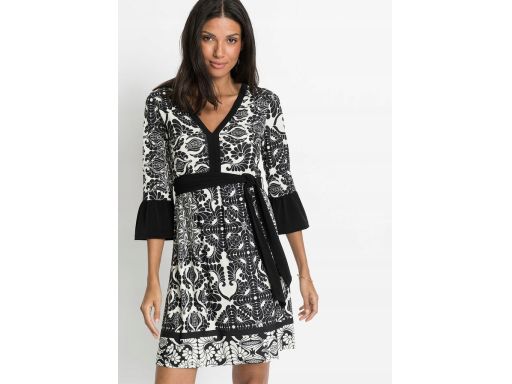 B.P.C krótka sukienka czarno-biała we wzory ^40/42