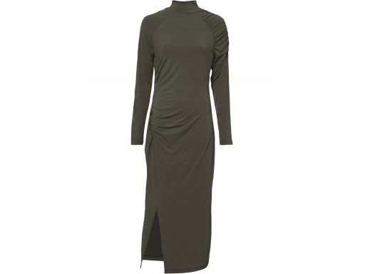 B.P.C Sukienka midi ciemna zieleń ^36/38