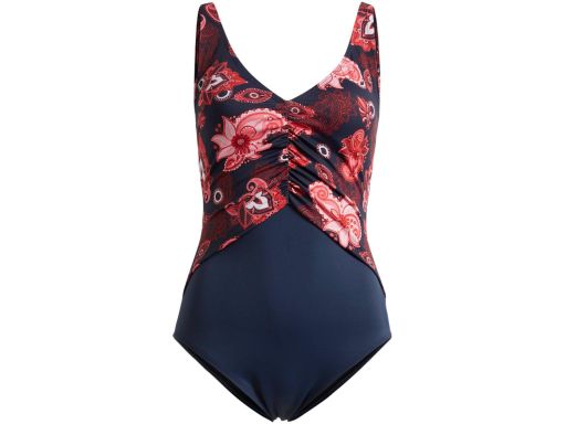 B.P.C kostium kąpielowy shape granatowy z czerwonym wzorem r.50