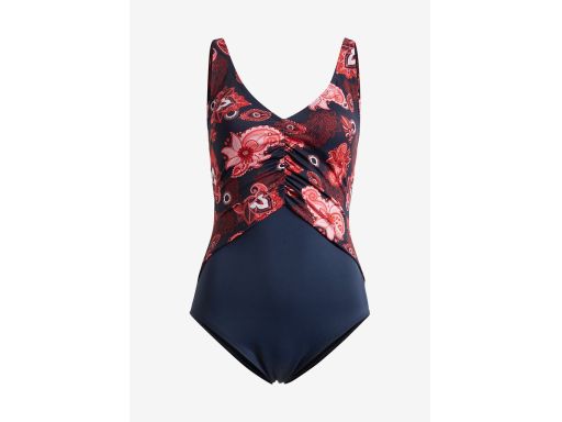 B.P.C kostium kąpielowy shape granatowy z czerwonym wzorem r.50