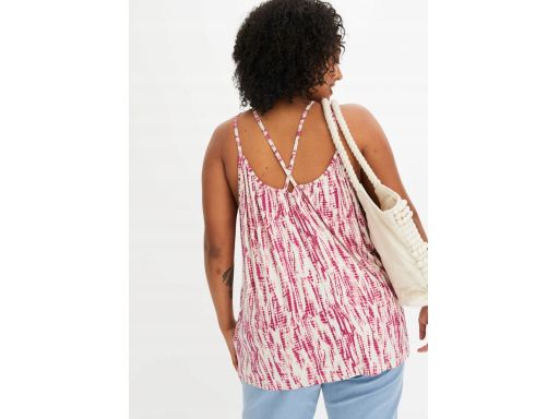 B.P.C top z wiskozy kremowy w różowe wzory 44/46.