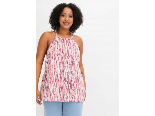 B.P.C top z wiskozy kremowy w różowe wzory 44/46.