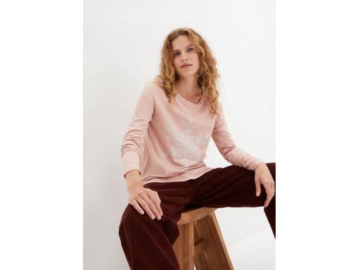 B.P.C różowa bluzka bawełniana z nadrukiem 44/46.