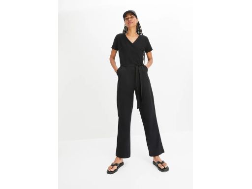 B.P.C czarny kombinezon bawełniany krótki rękaw r.56/58