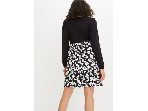 B.P.C czarna sukienka z nadrukowaną dolną częścią r.44/46