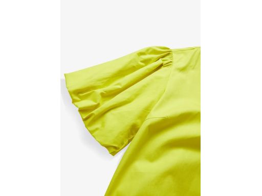 B.P.C sukienka midi zielona limonka bufiaste rękawy r.52