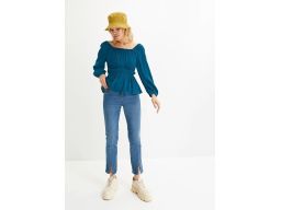 B.P.C bluzka carmen morska z krepy r.40