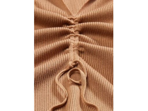 B.P.C sweter z wiązaniem i marszczeniem wielbłądzi brąz r.48/50