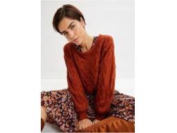 B.P.C sweter brÄ…zowy w warkocze r.40/42