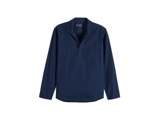 B.P.C męska koszula granatowa w drobną krateczkę bez zapięcia 43/44.