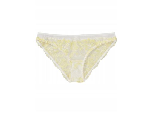 B.P.C koronkowe sexi figi brazylijskie rio biało-żółte ^48/50