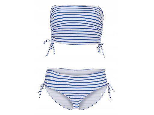 B.P.C bikini bandeau niebiesko-białe w paseczki ^40