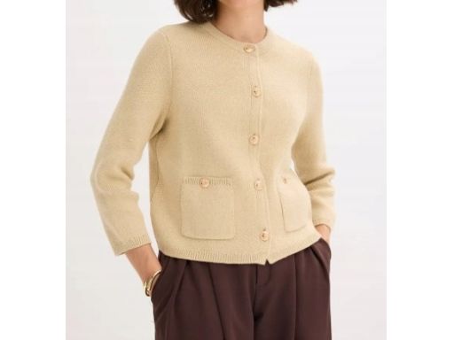 B.P.C sweter ze złotymi guzikami beżowy r.40/42
