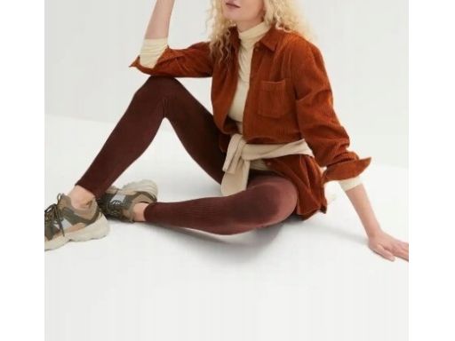 B.P.C legginsy czekoladowe imitujące sztruksy r.36/38