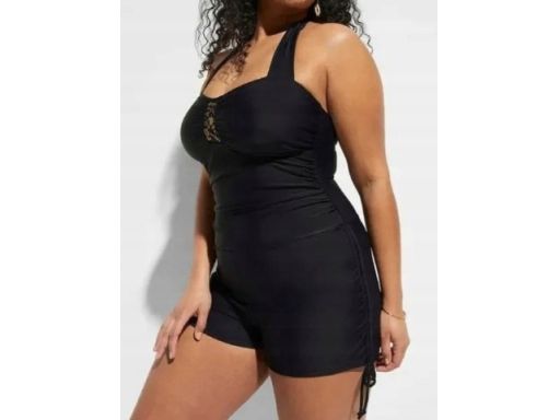 B.P.C kombinezon kąpielowy czarny z wiązaniem 44.